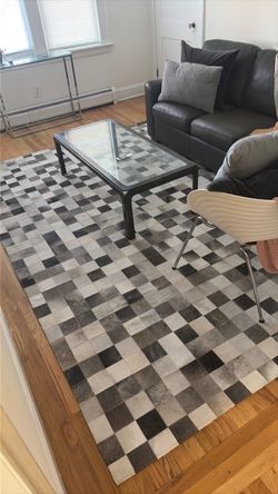 Authentic hide rug, Argentinian 130x107 inches