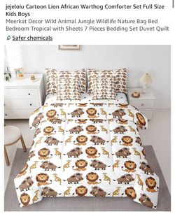7 PCS Animal Jungle FULL Comforter Set (NEW IN PACKAGING)