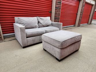 West Elm Henry Velvet Loveseat w/Storage Ottoman *Delivery Available*
