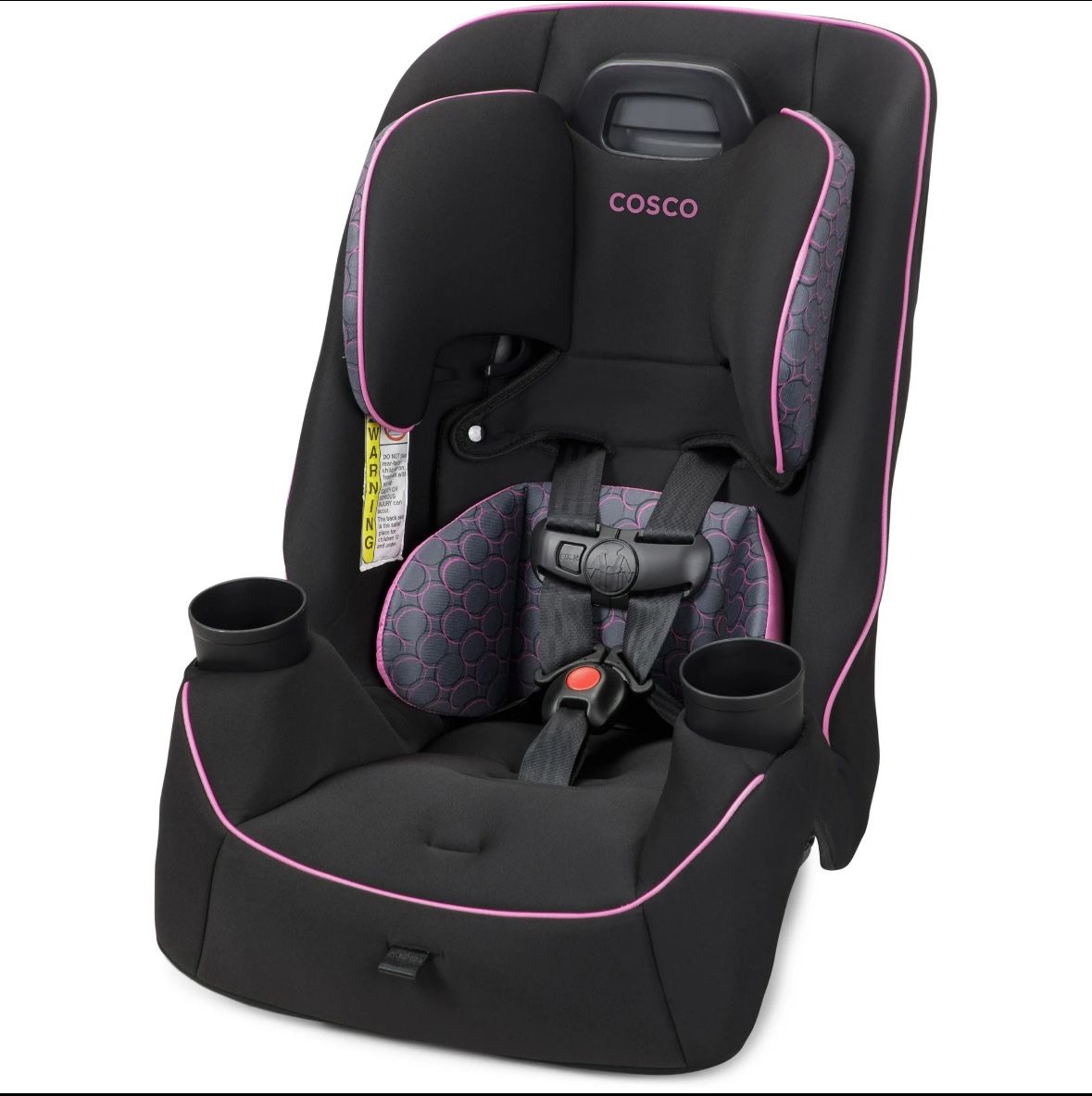 Cosco Kids Easy Elite Slim All-in-One Convertible Car Seat, Pink Rings, Infant & Toddler, Unisex