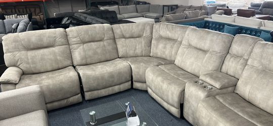 Brand NEW Large Gray Reclining Sectional Sofa with Console — NOnCredit Needed💰Same Day Delivery🚛