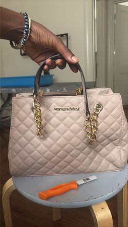 Montana West Quilted Chain Tote Bag / Shoulder Purse - Beige