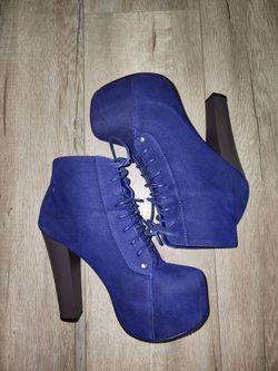 Blue CHUNKY heel