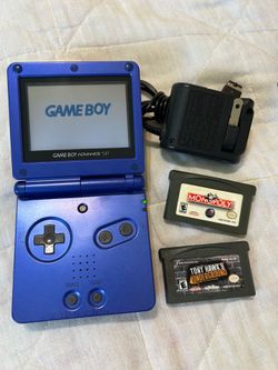 Nintendo Gameboy Advance SP cobalt blue with 2 games and charger