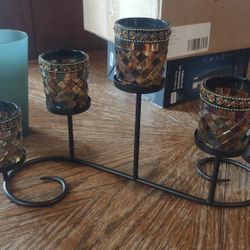 PartyLite GLOBAL FUSION Multi Votive Centerpiece P9200 or Tea Mosaic Tile Holder Retired.