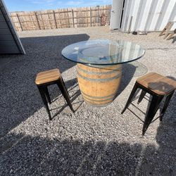 Bourbon Barrel Cocktail Table