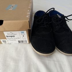 New Youth Toms brogue black suede size 2