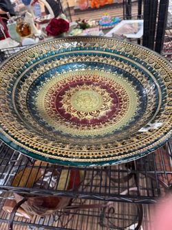 This vintage Turkish reversed bowl  (centerpiece)