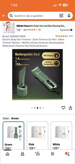 Electric Body Hair Trimmer/ Maquina Para Cortar Pelo Y Barba