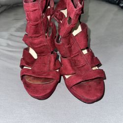 Red Nine West Strappy Heels 