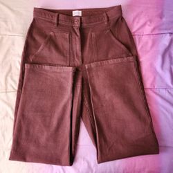Brown Denim Straight Leg Wilfred Free Jeans Size 8