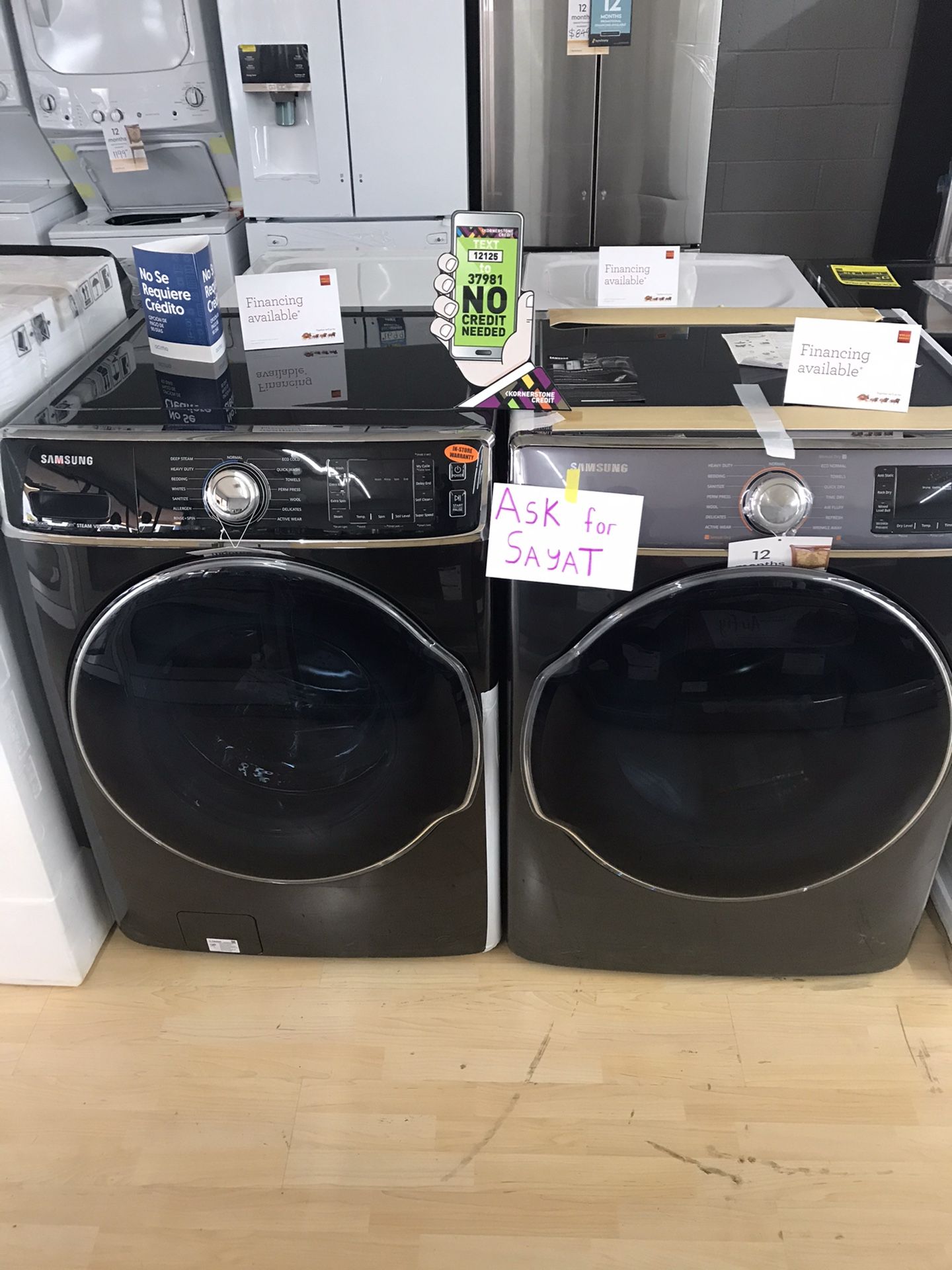 XL Samsung washer and dryer set Only 5 down no credit needed for Sale