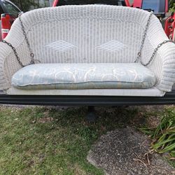 Wicker Loveseat Swing