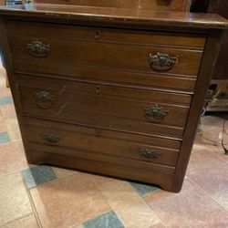 Beautiful Solid Cherry Wood Vintage Chest