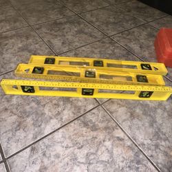 Yellow Hardened Plastic 24 Inch Ruler with Plumb and Angel Pitch Levelers