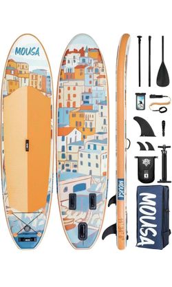 11'×34" Extra Wide Inflatable Stand Up Paddle Board, Stable Ultra Wide SUP for 2 People/Family w/Shoulder Strap, 1600D Backpack, All-Round Sup Board w
