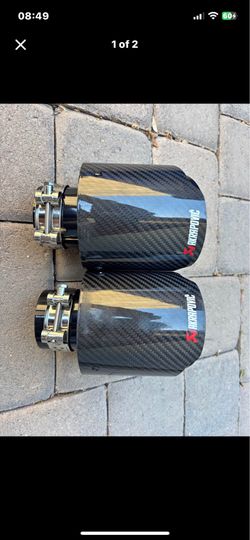 60 mm carbon fiber exhaust tips with clamps - NEW never been used