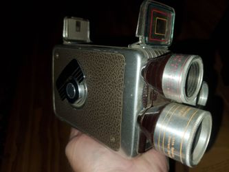 Vintage 8mm Film Camera with Turret Lenses