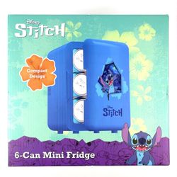 Disney Stitch 6 Can Mini Fridge Thermoelectric Cooler Compact Portable Home NWT