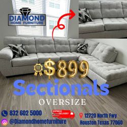 GREY OVERSIZE SECTIONAL 