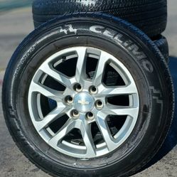 18" Chevy Silverado GMC Sierra Factory Stock OEM Wheels & Tires Tahoe Suburban Escalade Yukon Ram Tundra Titan Rims Rines Llantas.. Setof4 
