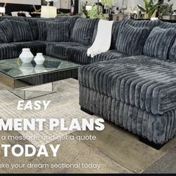 Brand New Comfy Elegant Corduroy Sectional Set 