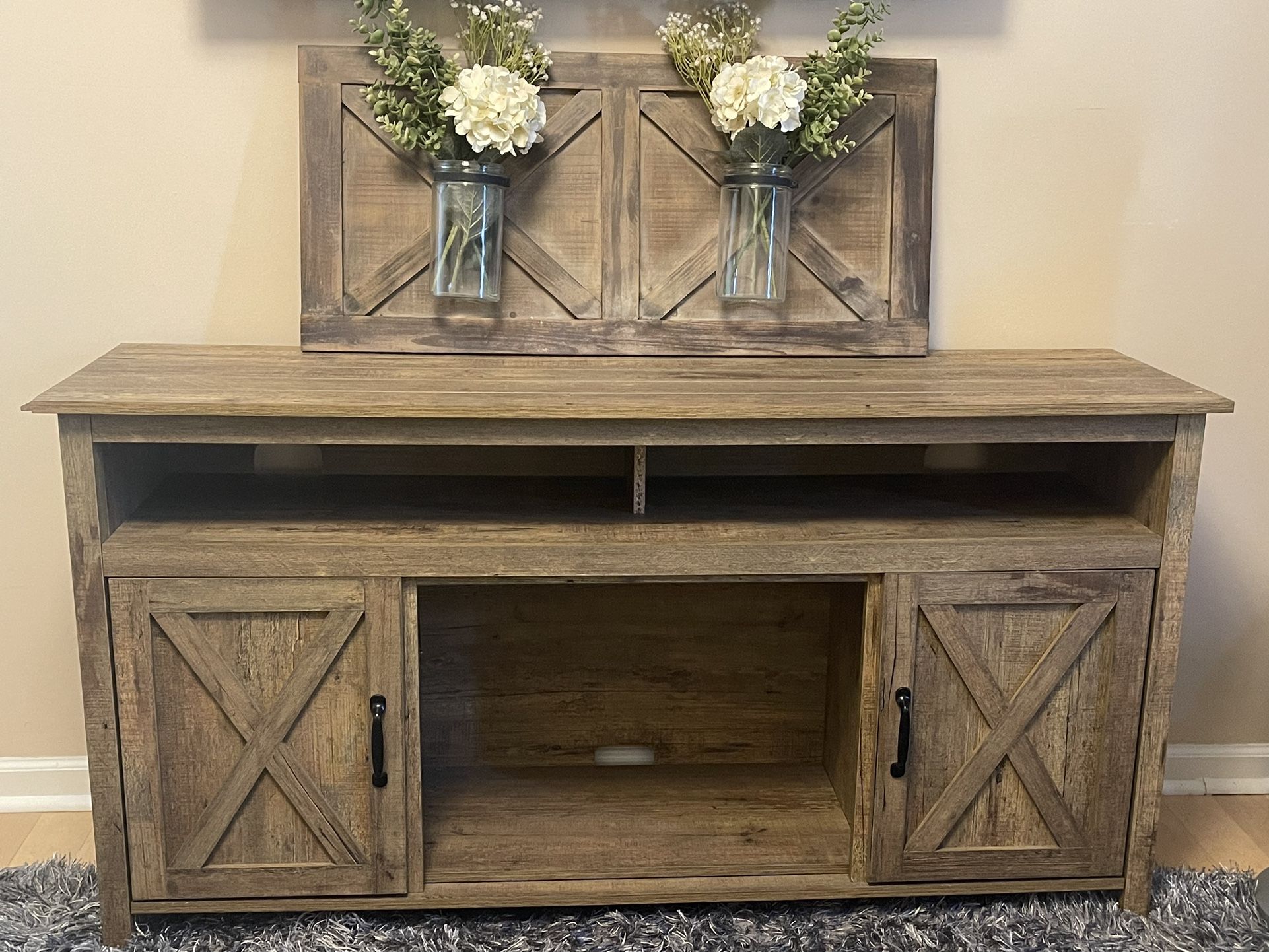 TV Credenza With Wall Hanging