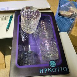 22 Hpnotiq Rainbow Pearlescent Rocks Whiskey Or Water Glasses 8 Oz