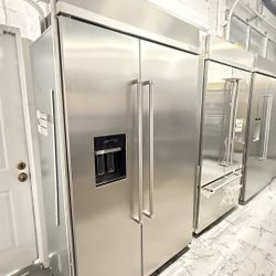 KitchenAid 48” Side-by-Side Refrigerator – Stainless Steel with Ice & Water Dispenser