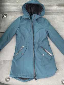 Calvin Klein fleece lined Hooded raincoat Emerald Color