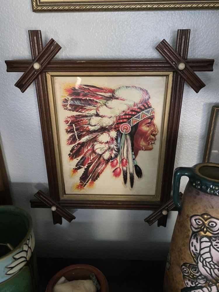 Antique Indian Native American Meyercord 1920's 1930's 