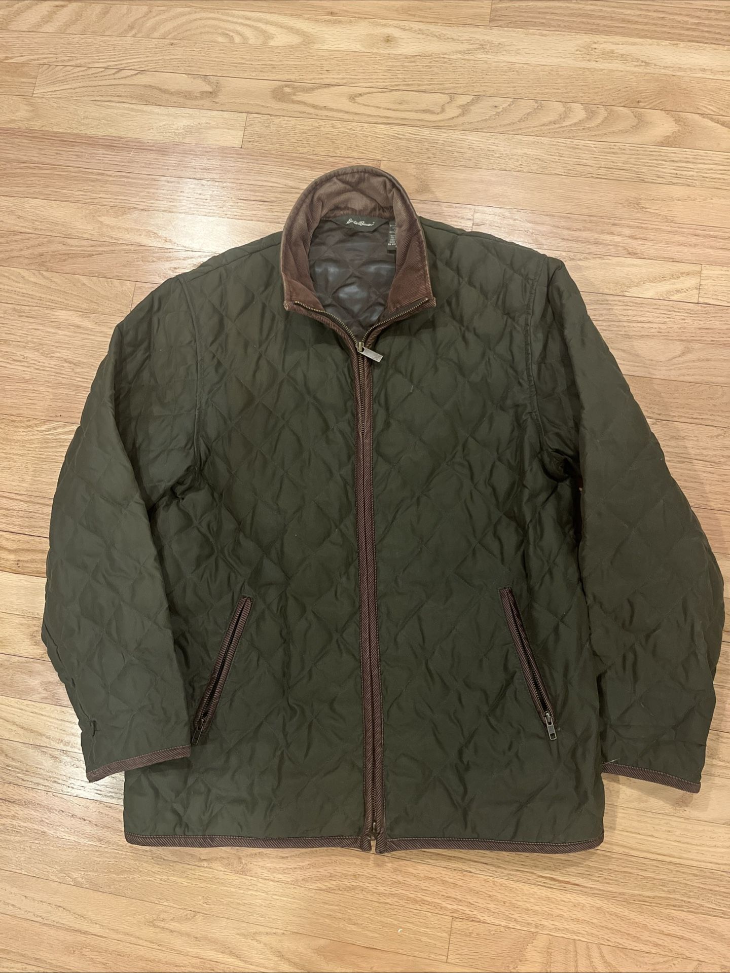 Vintage Eddie Bauer Hunting Goose Down Field Jacket Canvas Puffer Barn Runs Big