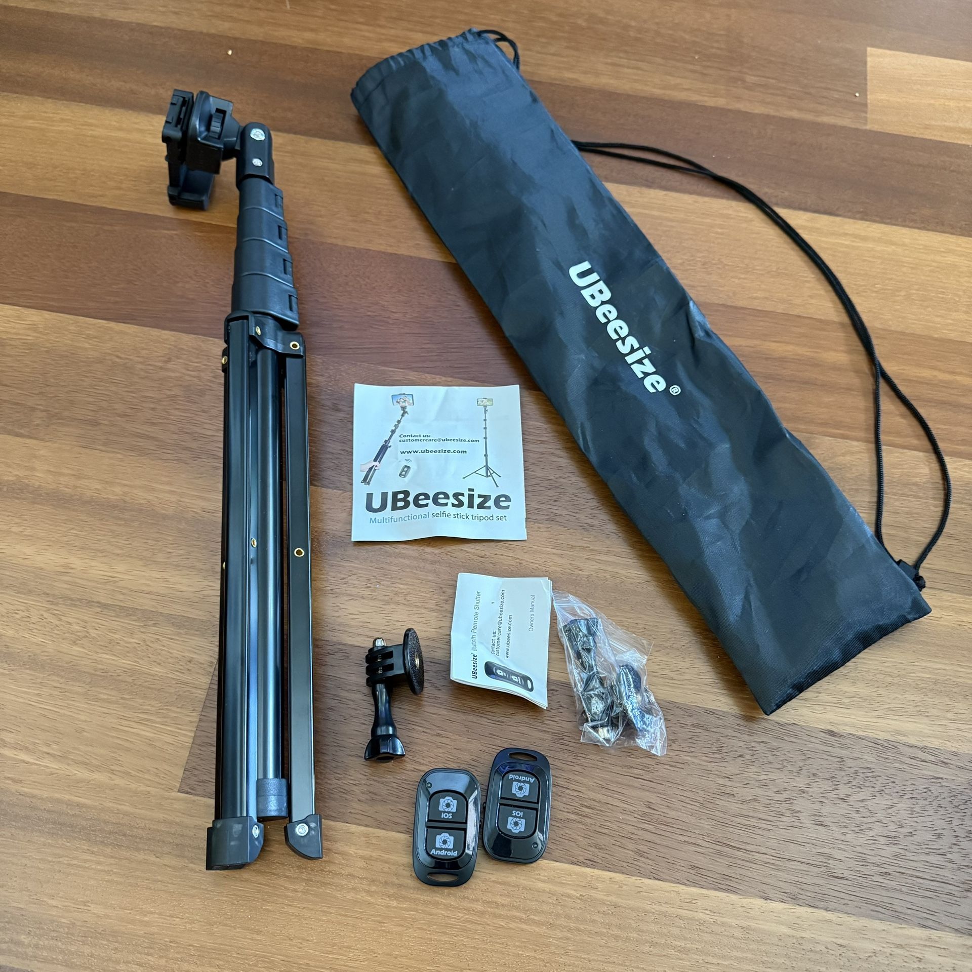 UBeesize 62” Phone Tripod Selfie Stick Wireless Remote Camera Stand EUC Black