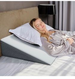 Kolbs Bed Wedge Pillow for Sleep Apnea, FSA Eligible Acid Reflux, and Back Pain Relief, with Chic Jacquard Cover - Headboard Wedges for Sleeping (Extr