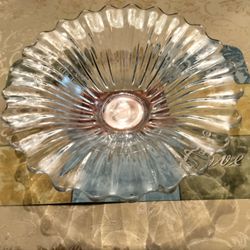 Clear Glass Scalloped Serving Bowl