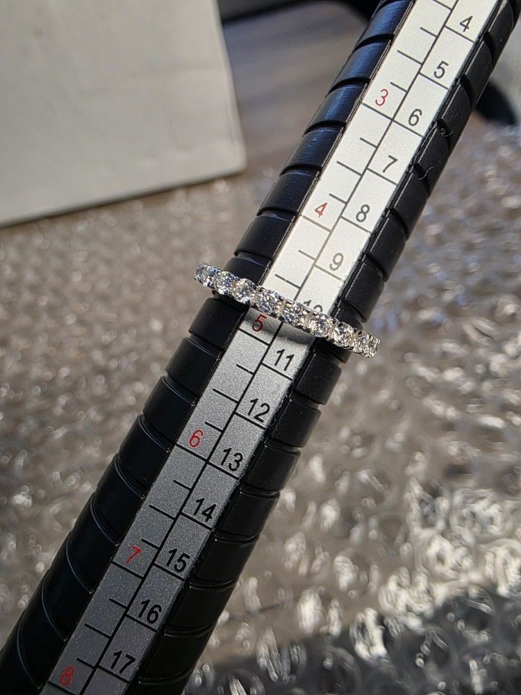 SS925 Moissanite Diamonds Eternity Band Size 5