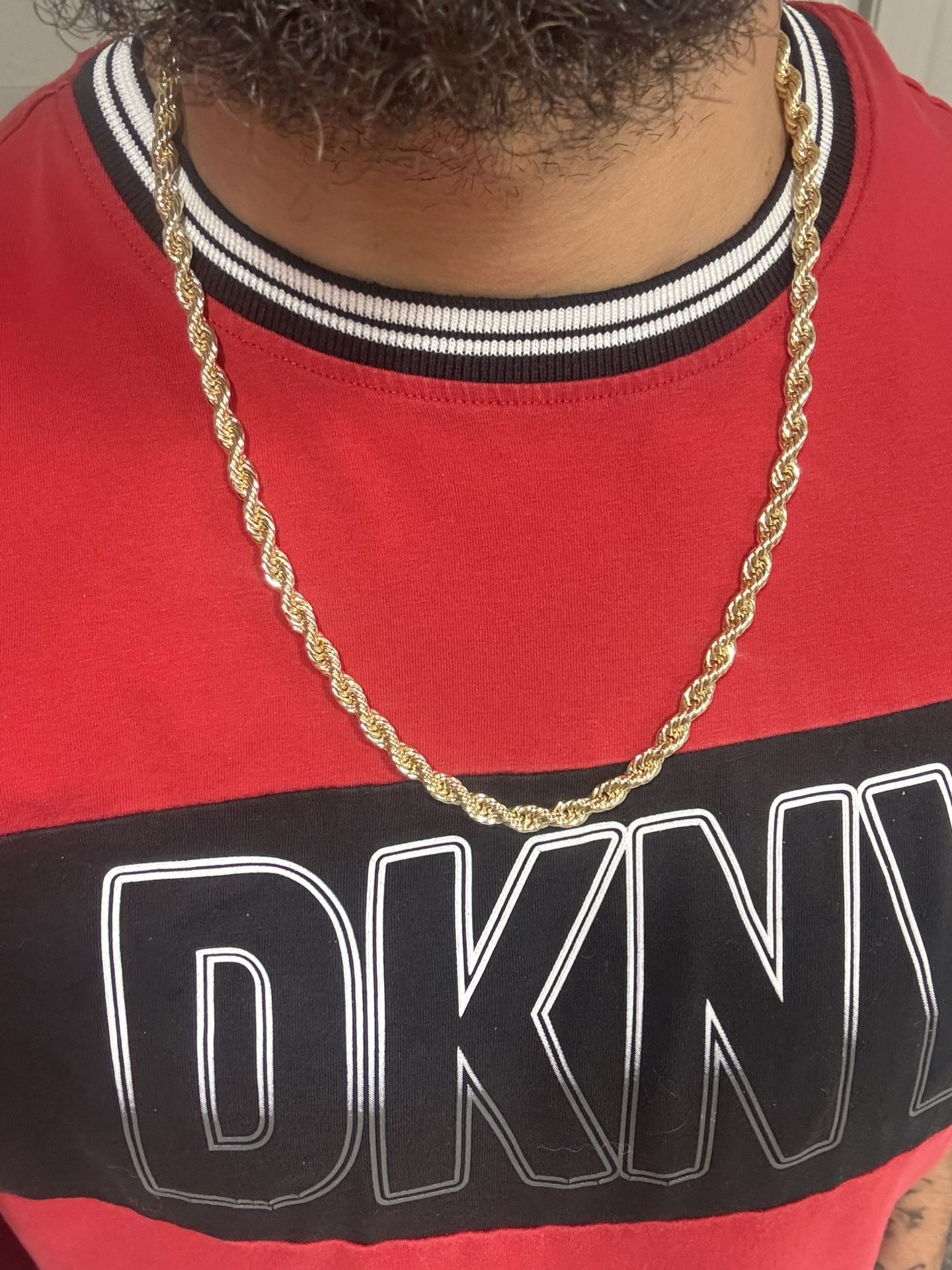 22 Inch Gold Plated Rope Chain