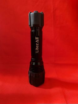 LitezAll LED Flashlight – Black Heavy Duty Tactical Style – Bright Light