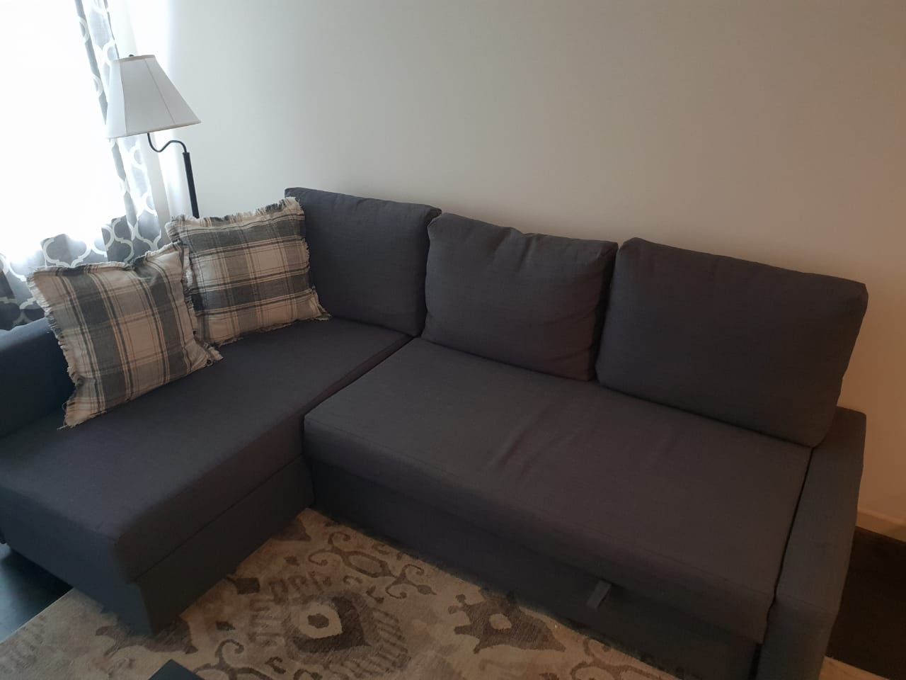 Sofa bed IKEA gray color L shape