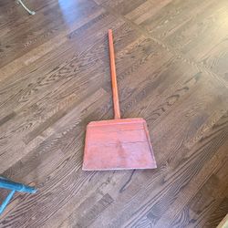 Vintage Antique Wooden Red Grain Shovel Decorative 