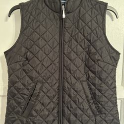 Karen Scott Quilted Black Vest Size Small
