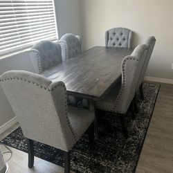AshleyHome Dining Room Table With Six (6) AFW Chairs For $700