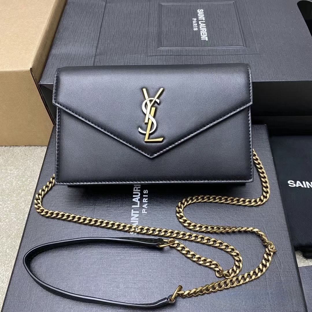 Saint Laurent WOC Small Envelope Chain Bag – Lambskin Leather