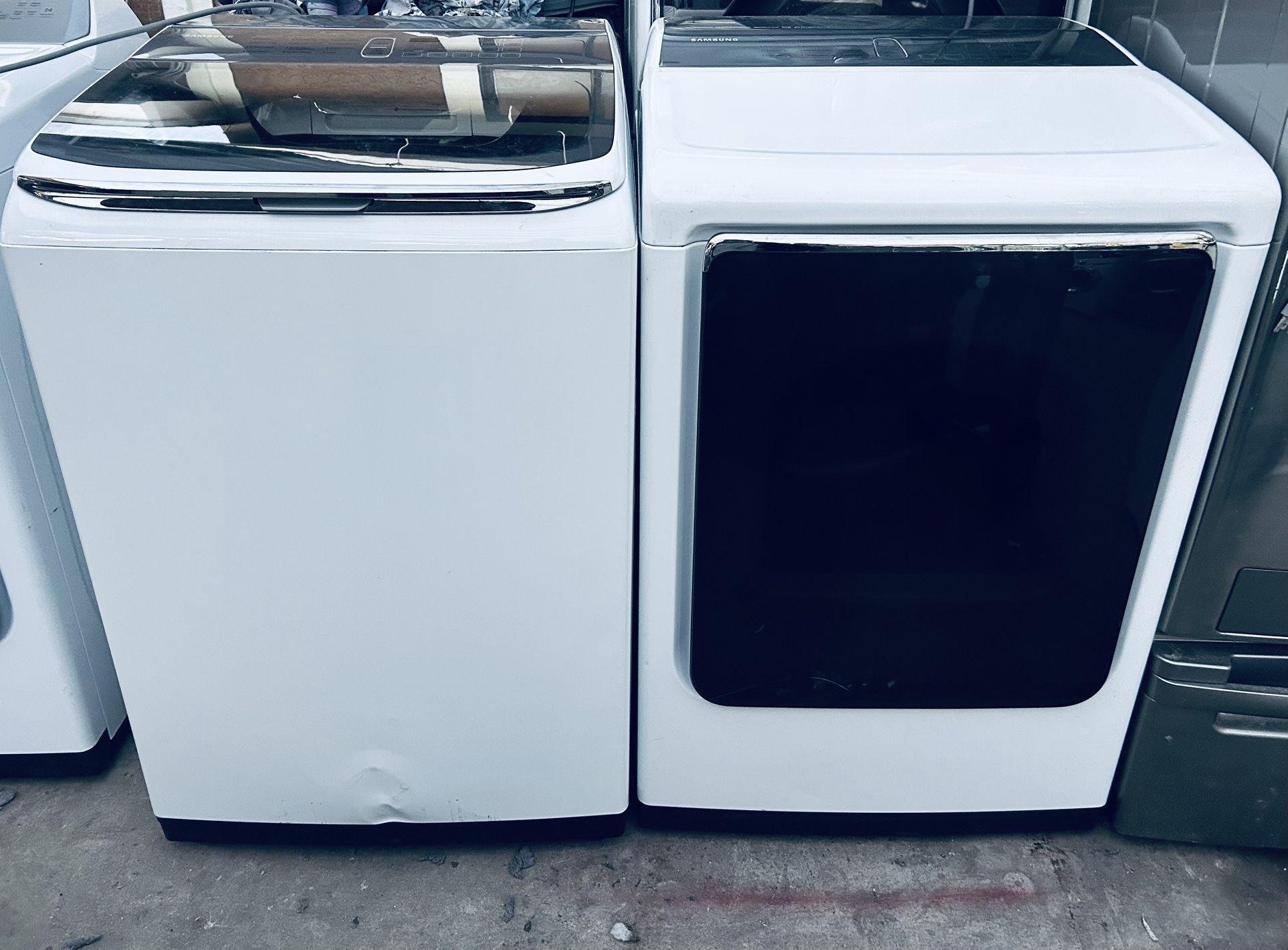 SAMSUNG. WASHER AND GAS DRYER