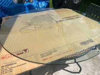 61-1/2” round beveled glass table top