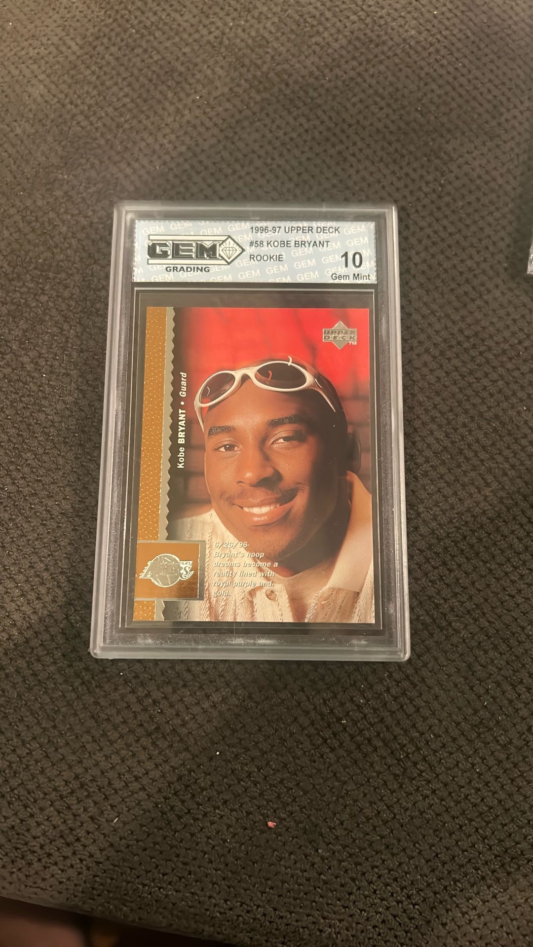 kobe bryant rookie card graded 10 Amazon.com: 1996 Hoops Basketball #281 PSA : Collectibles & Fine Art 1996-97 Collector's Choice #LA2 Kobe