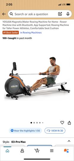 YOSUDA Magnetic/Rowing Machine for Home - Rower Machine Use with Bluetooth, App Supported, Rowing Machine for Taller Power Athletes, Comfortable