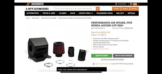 Mishimoto Aftermarket Air Intake Filter