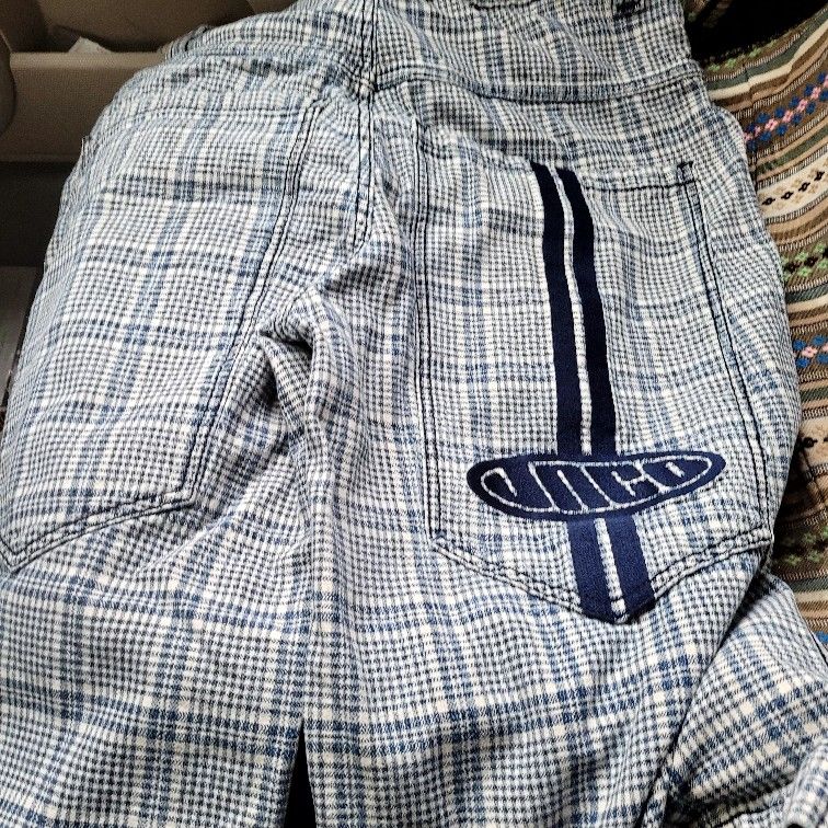 JNCO Limited Edition Blue Plaid Wide Legged Shorts