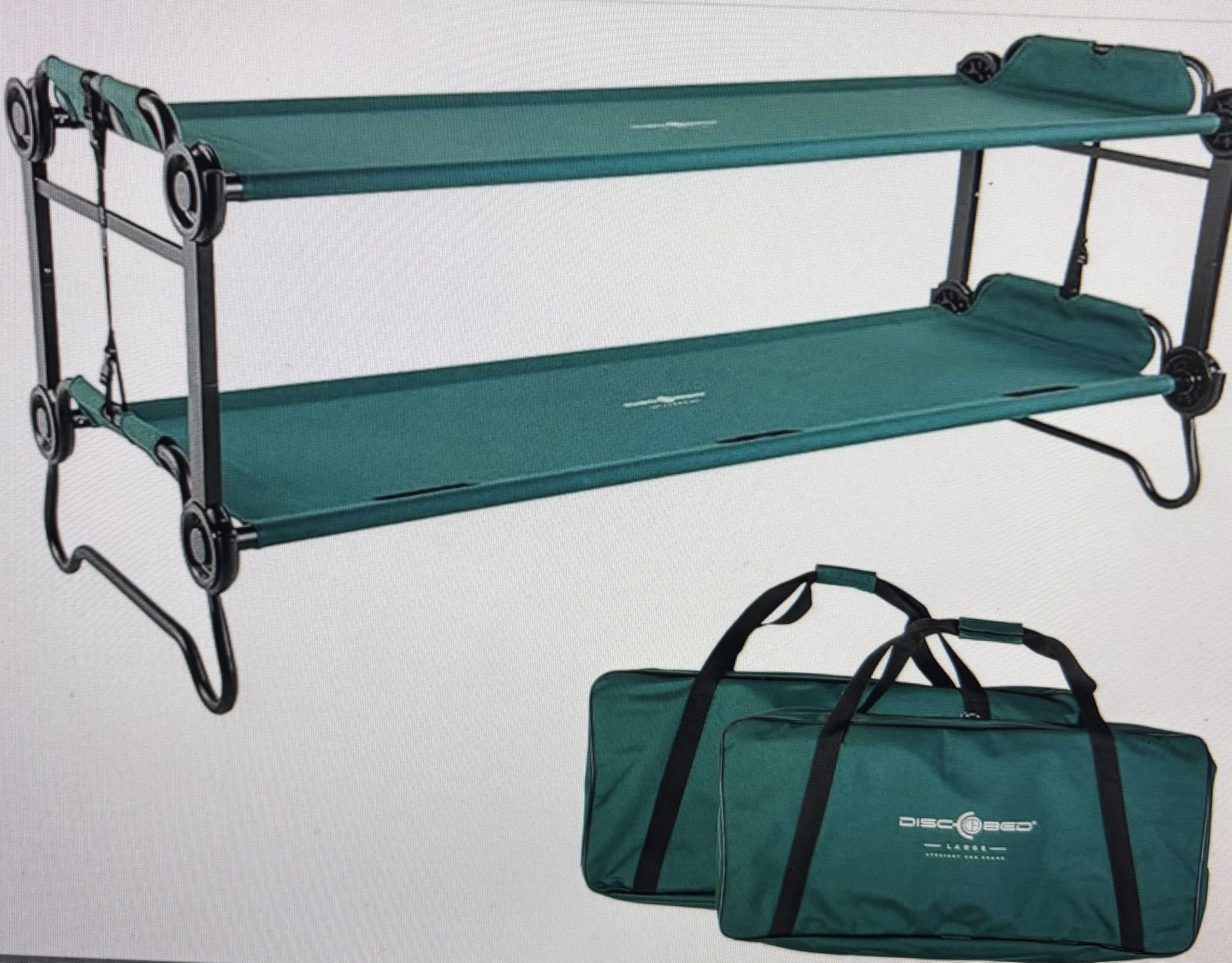 Disc-O-Bed Outdoor Convertible 2 Person Bench and Double Camping Cot
